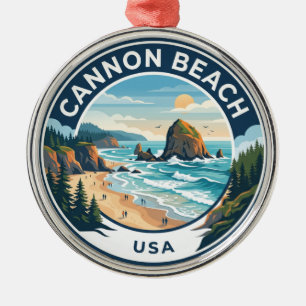 Cannon Beach USA Metal Tree Decoration