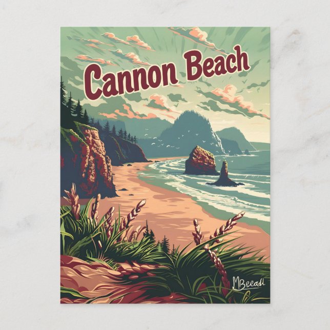 Cannon Beach Vintage Postcard (Front)