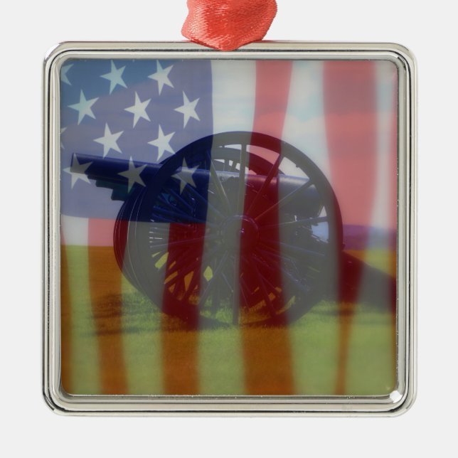 Cannon & Flag Ornament (Front)