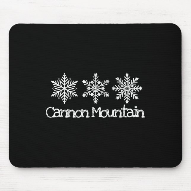 Cannon Mountain Franconia Notch Snowflakes Ski Ski Mouse Mat (Front)