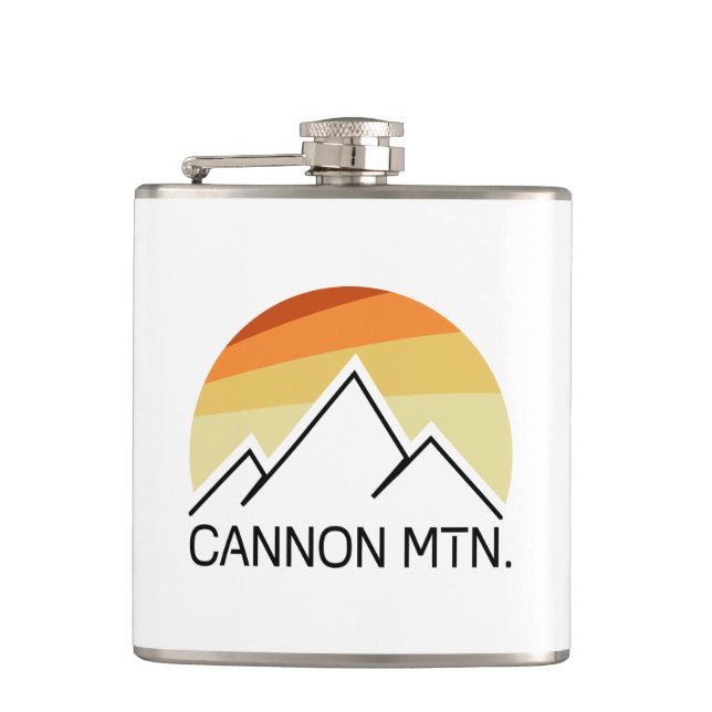 Cannon Mountain New Hampshire Retro Hip Flask (Front)