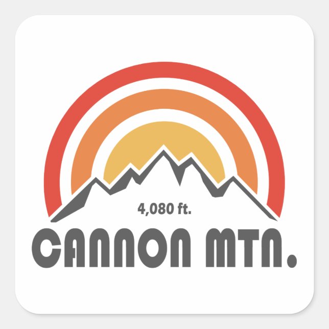 Cannon Mountain New Hampshire Square Sticker (Front)