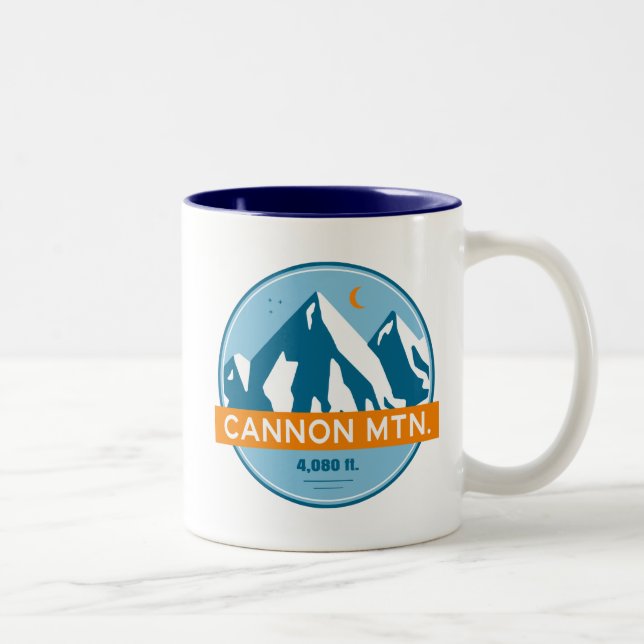 Cannon Mountain New Hampshire Stars Moon Two-Tone Coffee Mug (Right)