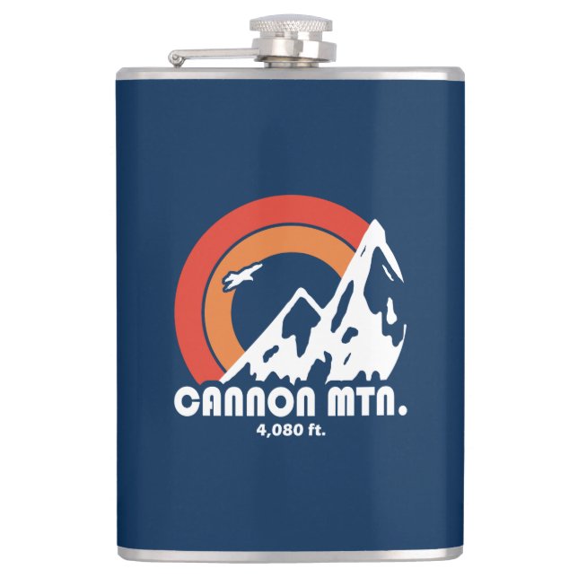 Cannon Mountain New Hampshire Sun Eagle Hip Flask (Front)