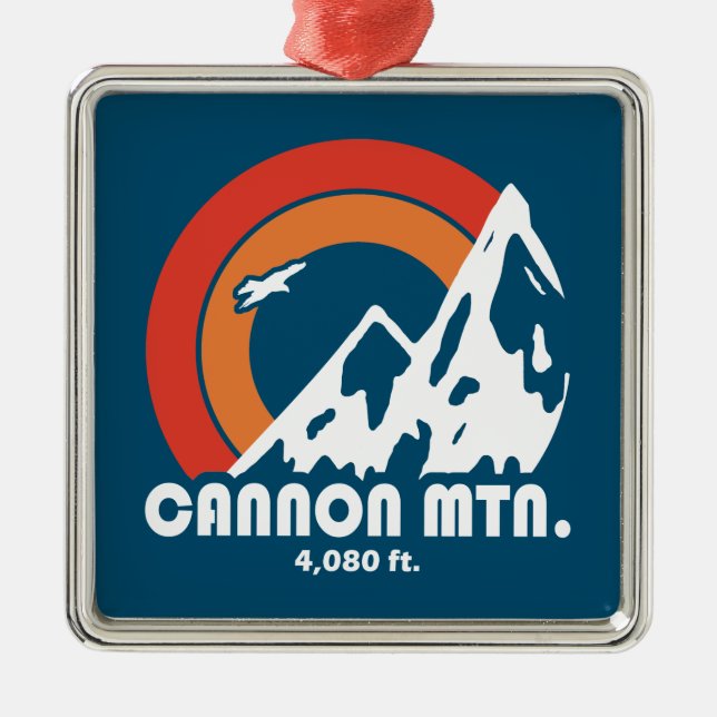 Cannon Mountain New Hampshire Sun Eagle Metal Tree Decoration (Front)