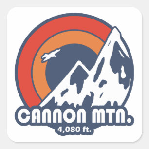 Cannon Mountain New Hampshire Sun Eagle Square Sticker