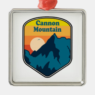 Cannon Mountain New Hampshire Sunrise Metal Tree Decoration