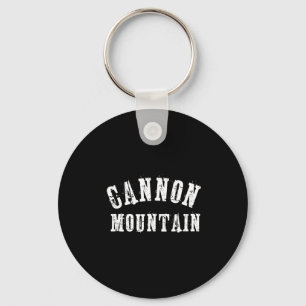 Cannon mountain rustic grungy artisan bold skier key ring