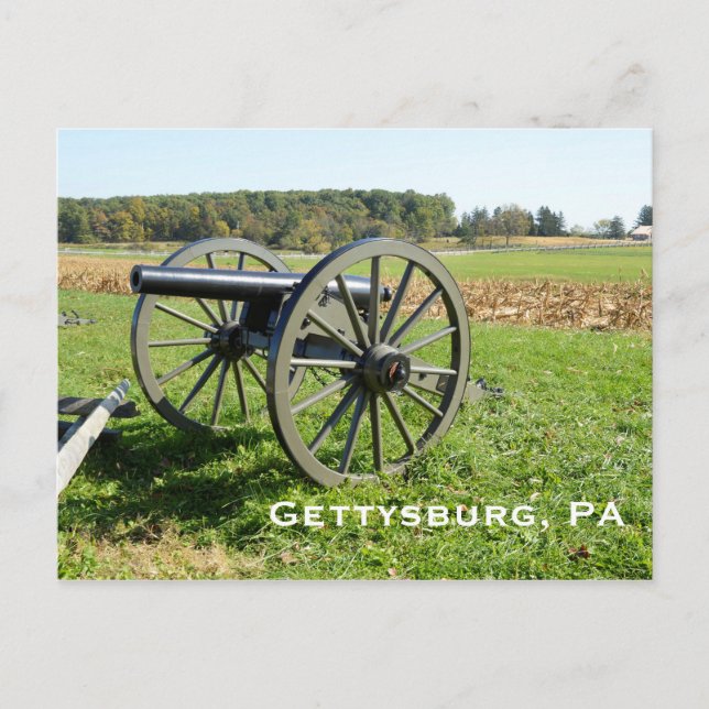 Cannon on the Gettysburg Battlefield Postcard (Front)