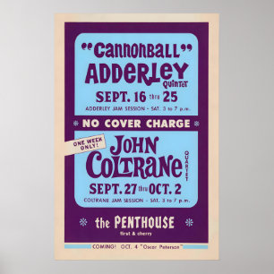 Cannonball Adderley - John Coltrane jazz poster
