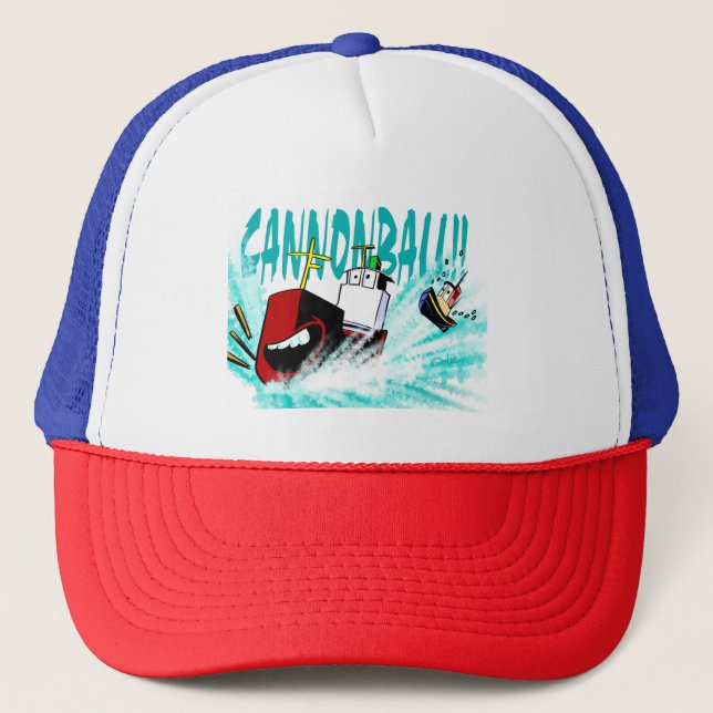 Cannonball sidelaunch trucker hat (Front)