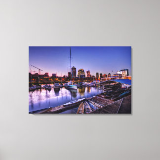 Canoas Al Atardecer - Canoes At Sunset Canvas Print