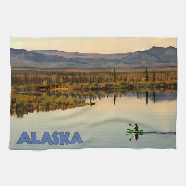 Canoe Alaska Tea Towel (Horizontal)