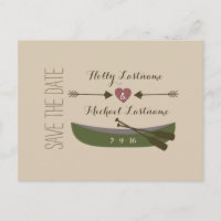 Canoe + Arrows With Heart Rustic Save The Date