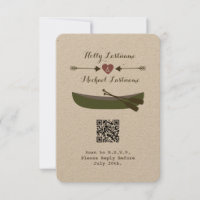 Canoe + Arrows With Heart Wedding QR Code