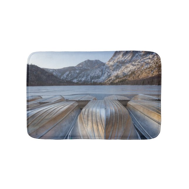 Canoe At The Lake Bath Mat (Front)