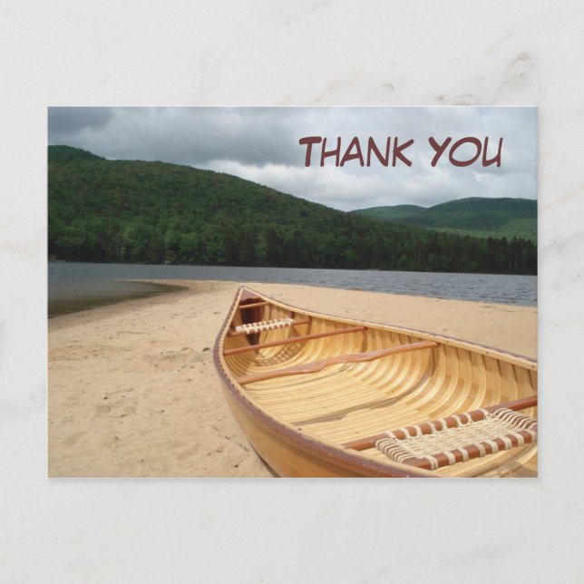 Canoe at Water's Edge Thank You Postcard (Front)