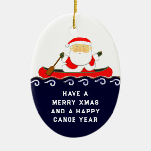 Canoe Camping Christmas Collectable Ceramic Tree Decoration
