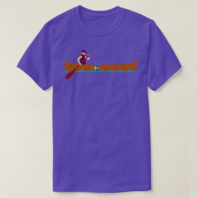 Canoe Canoeing Sweden Funny Gift Idea T-Shirt (Design Front)
