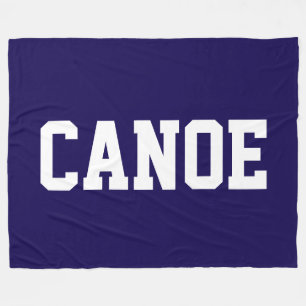 CANOE Fun 70s Athletic White Text On Navy Blue Fleece Blanket