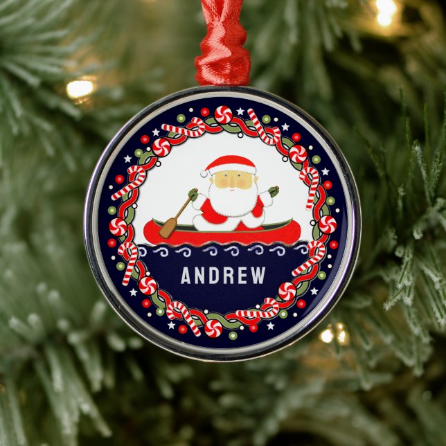Canoe Holiday Gift Metal Tree Decoration (Tree)