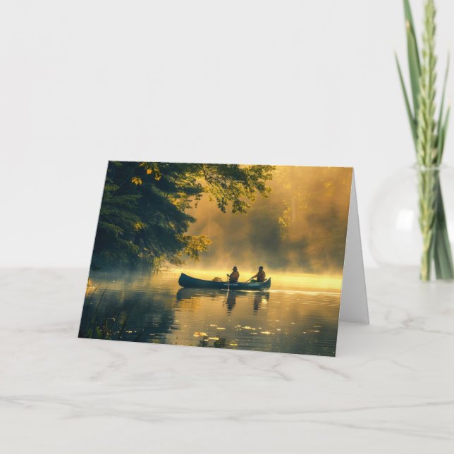 Canoe in a River Note Card (Front)