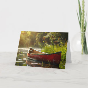 Canoe in a River Note Card