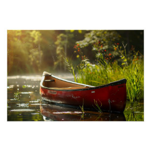 Canoe in a River Poster