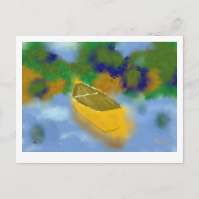 Canoe in Water Art Postcard (Front)