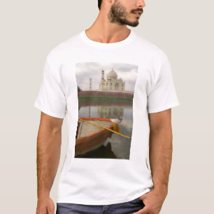 Canoe in water with Taj Mahal, Agra, India T-Shirt