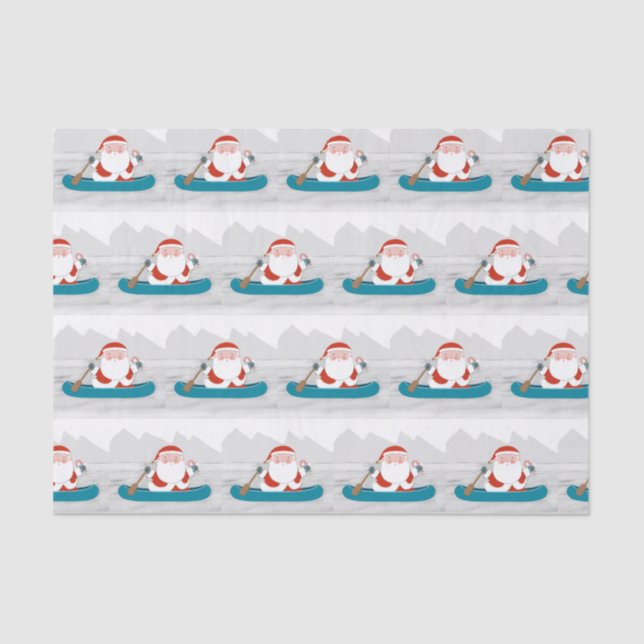 Canoe Kayak Christmas Tissue Paper (Front)