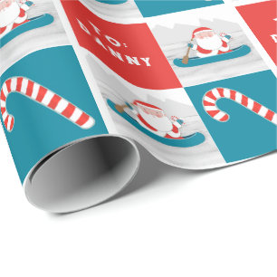 Canoe Kayaking Holiday Gift Wrapping Paper