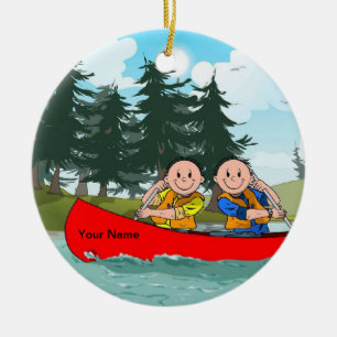 Canoe - Male & Male Ceramic Tree Decoration