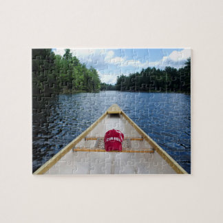 Canoe, Northern Lake, Canada hat jigsaw puzzle