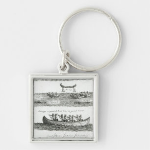 Canoe of the Iroquois Key Ring