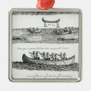 Canoe of the Iroquois Metal Tree Decoration