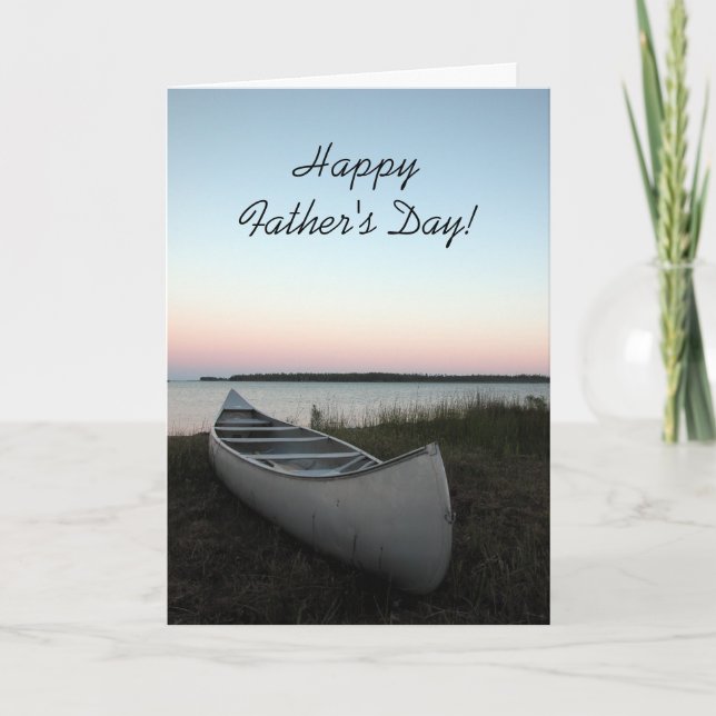 Canoe on Beach Fathers Day Card (Front)
