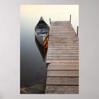 canoe on crystal clear lake - Customised Poster