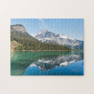 Canoe on famous Emerald Lake - Yoho NP, Canada Jigsaw Puzzle