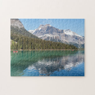 Canoe on famous Emerald Lake - Yoho NP, Canada Jigsaw Puzzle