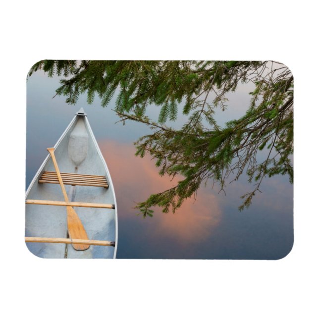 Canoe on lake at sunset, Canada Magnet (Horizontal)
