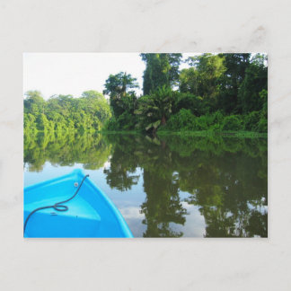 Canoe on river in Tortuguero, Costa Rica Postcard