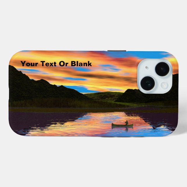 Canoe On Sunset Lake Case-Mate iPhone Case (Back (Horizontal))