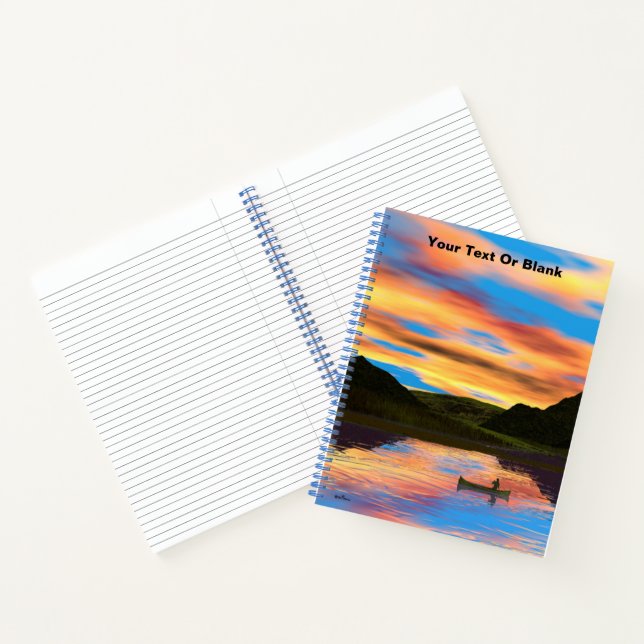 Canoe On Sunset Notebook (Inside)