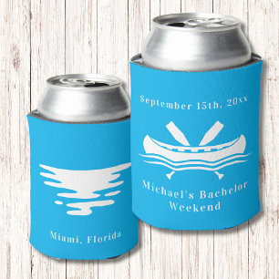 Canoe on Water Lake Bachelor Weekend Can Cooler