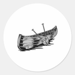 Canoe Paddle Funny Canoeing Kayaking Boating Boat Classic Round Sticker