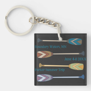 Canoe paddle trip key ring