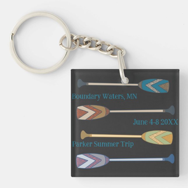 Canoe paddle trip key ring (Front)