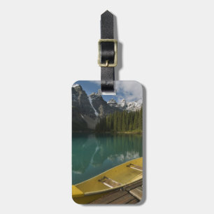 Canoe parked at a dock along Moraine Lake, Banff Luggage Tag