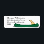 Canoe Return Address Label<br><div class="desc">A dog and his canoe!  All you need to do is add your name and address to purchase.</div>
